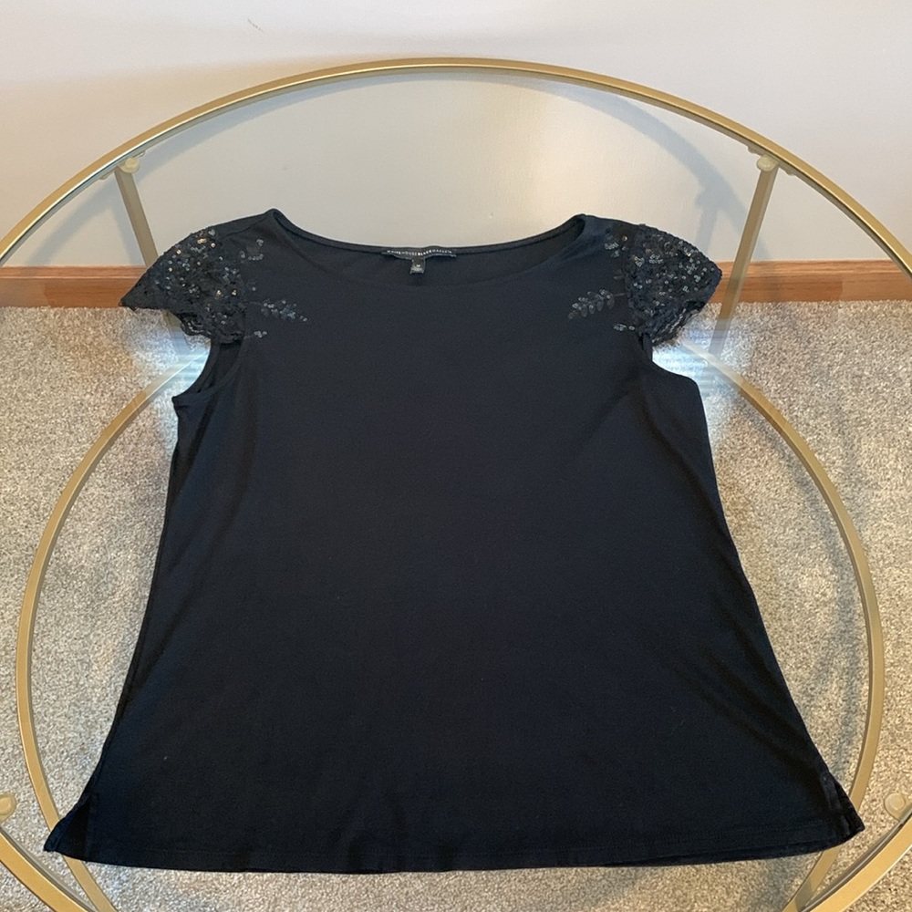 White House Black Market top with sequined cap sleeves - Picture 13 of 16